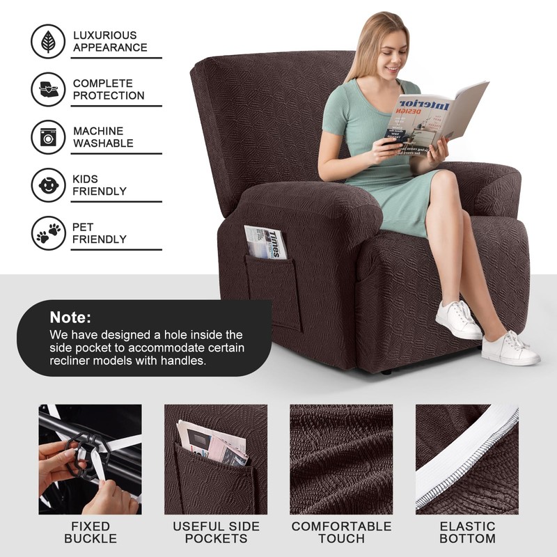 Timeles Extra Wide Recliner Chair Cover Reclining Couch Cover Sofa