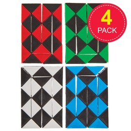 Baker Ross FN228 Snake Puzzle Game - Pack of 4, Entertaining Fidget Toys for Kids Party Bags