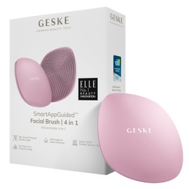 GESKE SmartAppGuided™ Facial Brush | 4 in 1 | Professional Facial Cleansing Brush | Skin Cleansing Silicone Facial Brush | Routine Skincare | Gentle Cleansing | Facial Cleanser