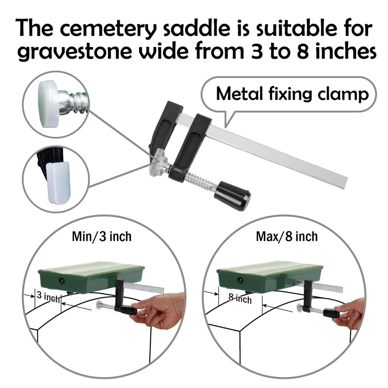 Cemetery Saddle, 2 Pack Headstone Saddles for Headstones fit on