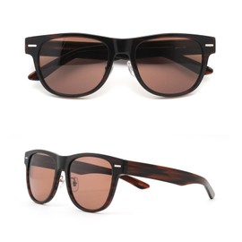 LANCETTI LS-K12 Men's Sunglasses, Big Size, UV Protection, Large Sunglasses, Black, brown/brown