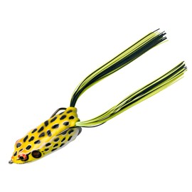 BOOYAH Pad Crasher Topwater Bass Fishing Hollow Body Frog Lure with Weedless Hooks, Swamp Frog