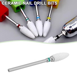 VGOL Ceramic Drill Bits Length 50.9 mm Handle Diameter 3/32 Inch for Acrylic Nails and Electric Nail Files Drill Yellow Red Blue Green Black Pack of 5