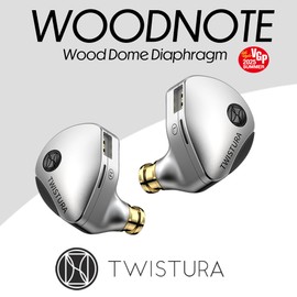 [TWISTURA] WOODNOTE Wood Dome Diaphragm Equipped Earphones, Wired Earphones, 0.4 inch (10 mm) Dynamic Type, Wood Dome Diaphragm, Dual Magnet Design, Replacement for 4.4 mm/3.5 mm Plugs, Rear Cable
