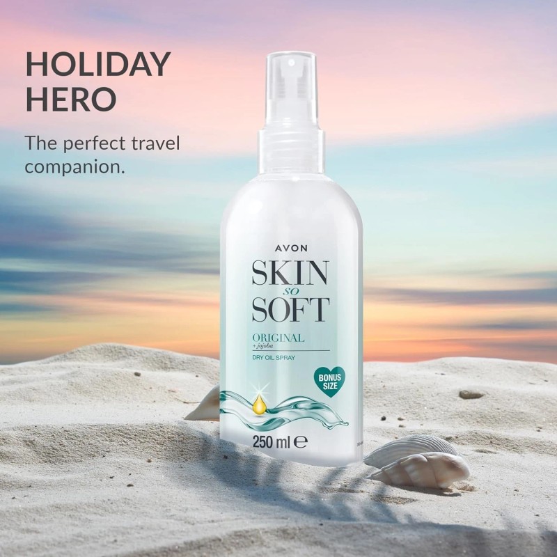 4 X Bottles Avon Skin So Soft Original Dry Oil