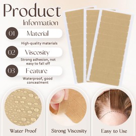 Ceoyiler 120 Pcs Hair Extension Tape, Double Sided Hair Extension Tape, Invisible Tape in Hair Extensions, No Residue Transparent Replacement Tape for Hair Extensions, 1.6 * 0.3inch per Piece