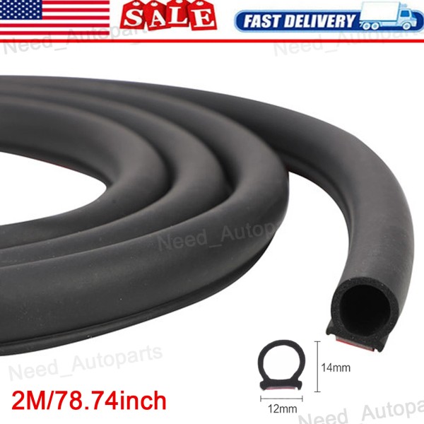 YJ_Supermall 2M D-Shape Rubber Weather Seal Hollow Car Door Strip