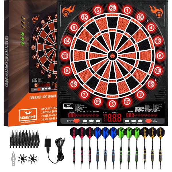 VONEZONE Electronic Dartboard, Electric Dart Boards for Adults