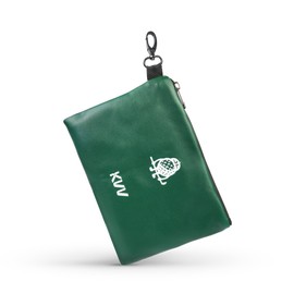 KVV Premium Waterproof Golf Pouch - PU Leather Accessory Bag with Velvet Lining | Compact & Durable Design for Golf Essentials (Green)
