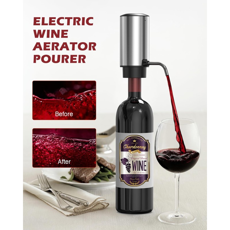 PENTASPI Electric Wine Opener Set, 4 in 1 Electric Wine