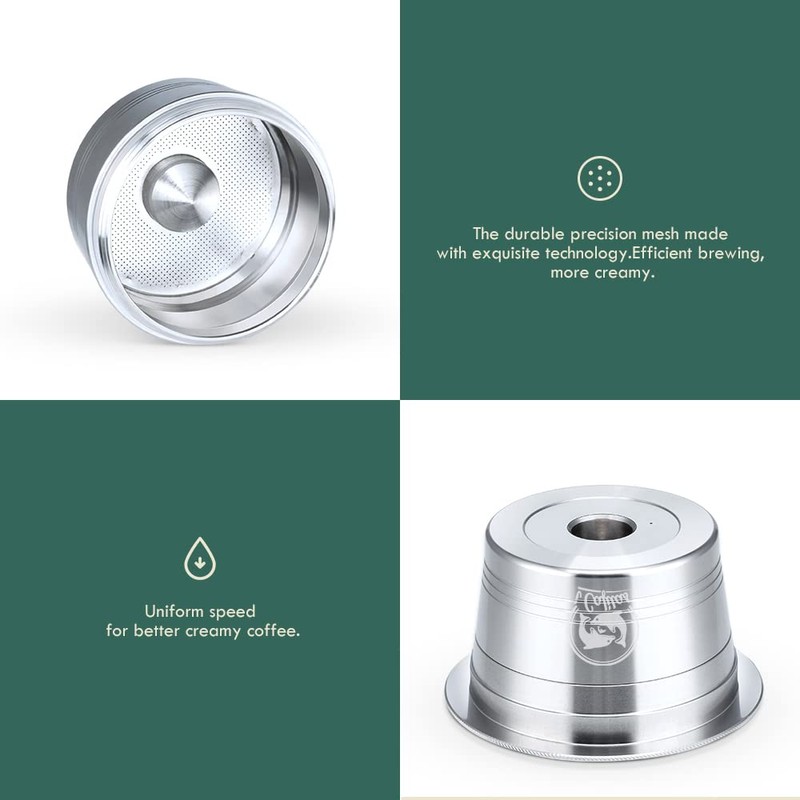 HAILASRE Refillable Stainless Steel Combo Reusable Cafissimo Coffee Capsule for