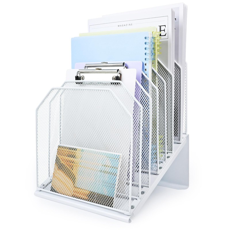SUMMORO Inclined File Organizer for Desk, 7-Tier Vertical File Folder