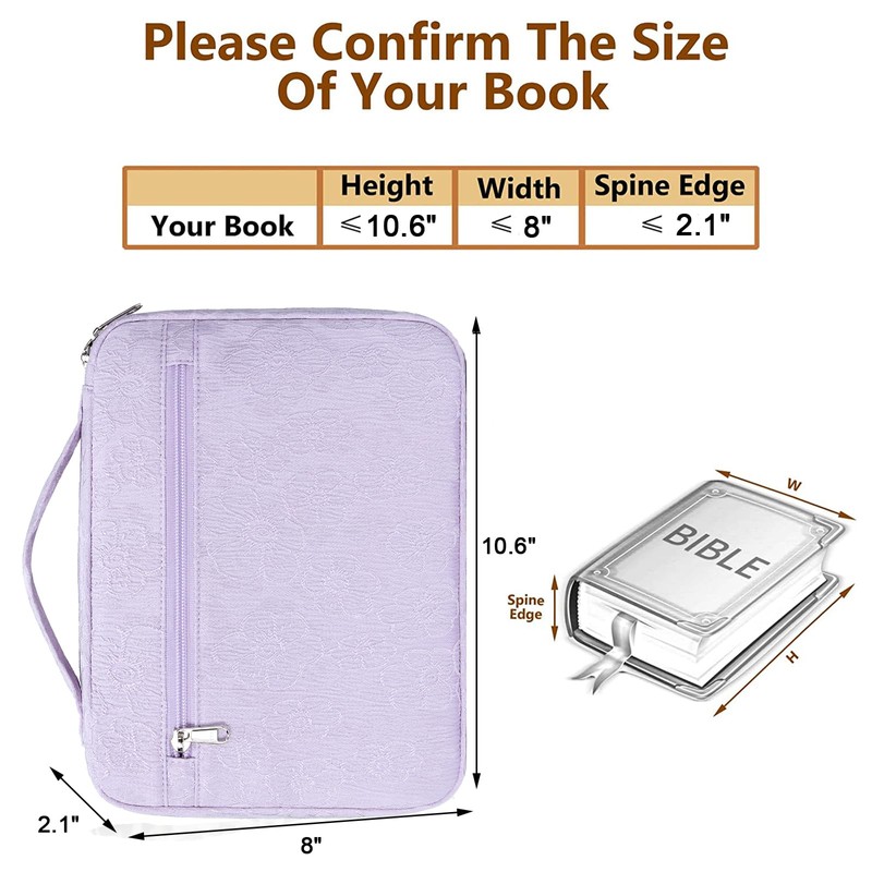 Octsky Bible Cover Carrying Book Case Church Bag Bible Protective