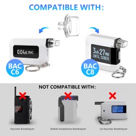100 Pcs Individually Packaged Breathalyzer Mouthpieces for C6 C8