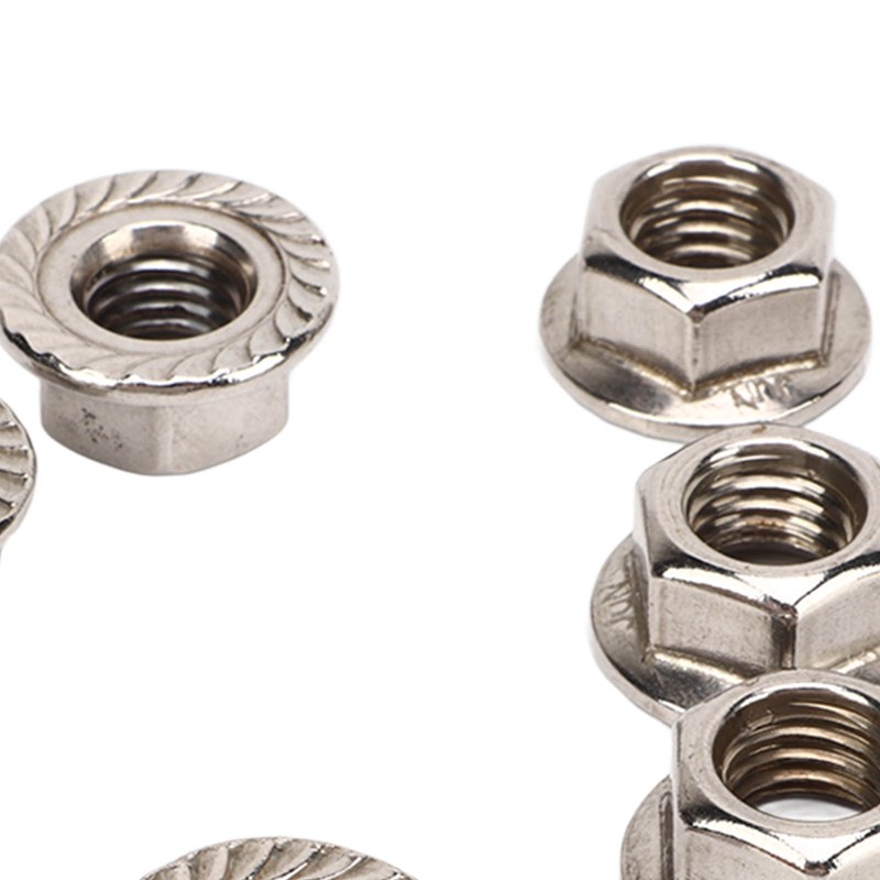 40pcs M10x1.25mm Hxagonal Flange Nuts Stainless Steel Rust Resistant Fine