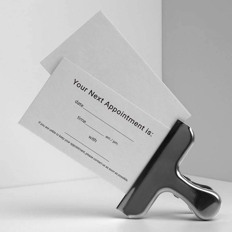 ITZAMNA your next Appointment Card Minimalist design 100 white