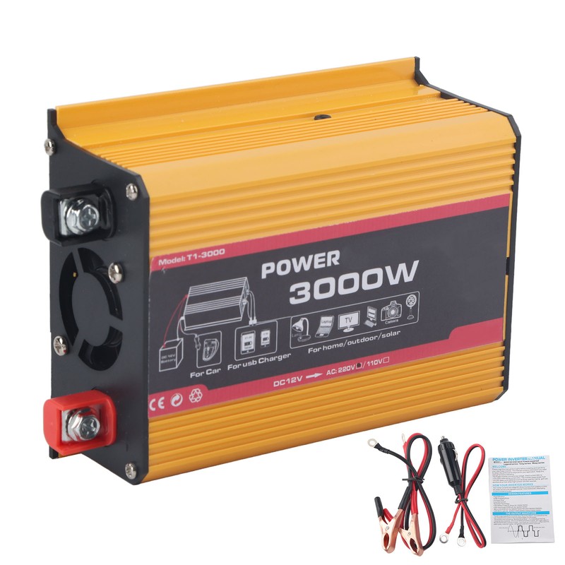 Car Inverter 3000W Dual USB Auto Power Converter Modified Sine