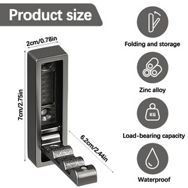 Greyoe Folding Coat Rack, Folding Coat Rack, Wall Coat Rack - For Bedroom/Kitchen/Bathroom/Entrance, etc., Ideal for Hanging Coats, Bags and Backpacks