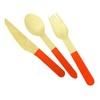 6.25 Wooden Cutlery Sets with Color Block 48 Total Pieces