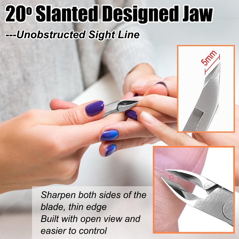 LePinko 4 Packs Upgraded Cuticle Trimmer kit, Sharp Dead Skin