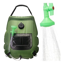 Solar Shower Bag, 5 gallons/20L Solar Heating Camping Shower Bag Temperature Indicator Hot Water 45°C Hiking Climbing C1004