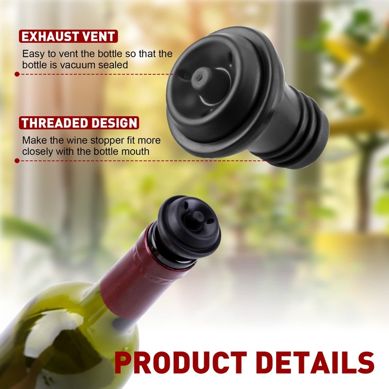 48 Pcs Wine Stoppers Vacuum for Wine Bottle, Rubber Wine
