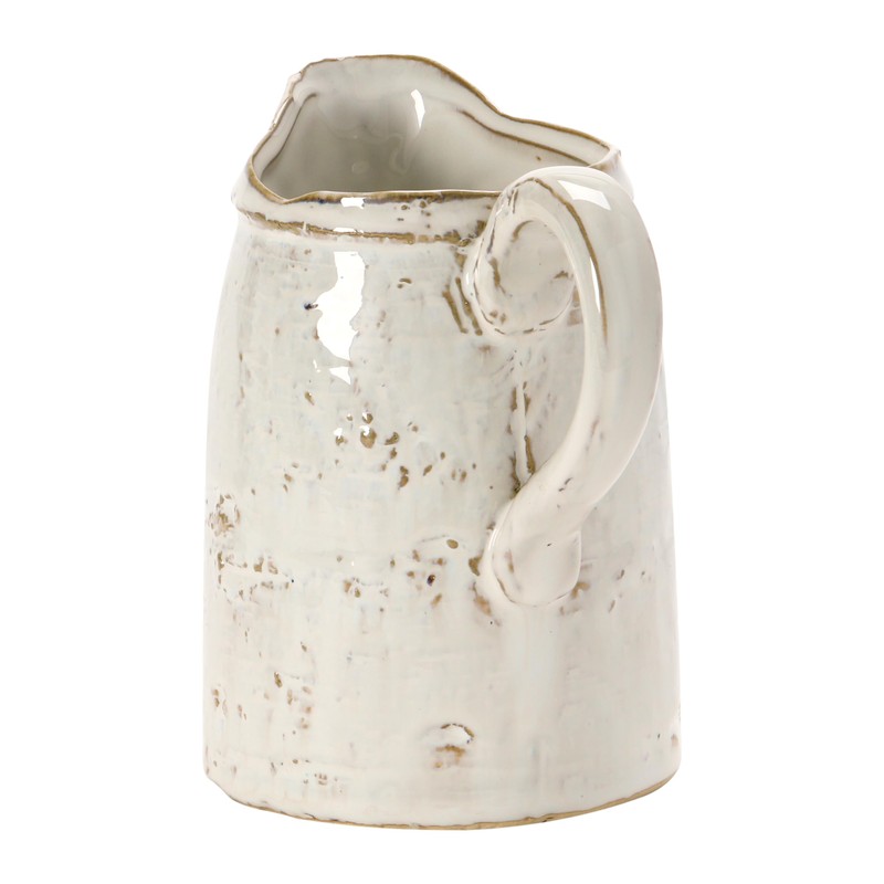 28 oz. Stoneware Pitcher, Reactive Glaze, White (Each One Will