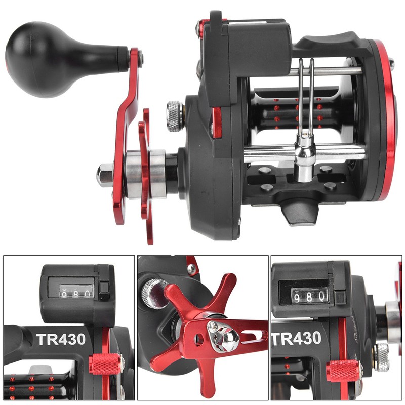 Portable Sea Fishing Reel with Digital Display Counter Trolling Lateral