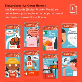 Yoto Pack Les Explorobots - The Human Body, 8 Audiobooks for Children in French to Listen to Storytellers and Box of Stories for Kids YOTO Player and Mini, First
