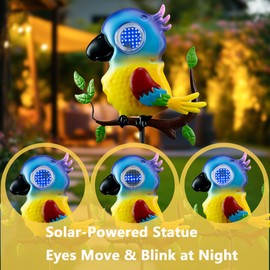 Parrot Garden Solar Lights, Solar Garden Lights Outdoor Waterproof, Christmas Metal Yard Decor Outdoor Solar Lights Decorative Stake for Pathway, Garden, Lawn, Patio, Driveway