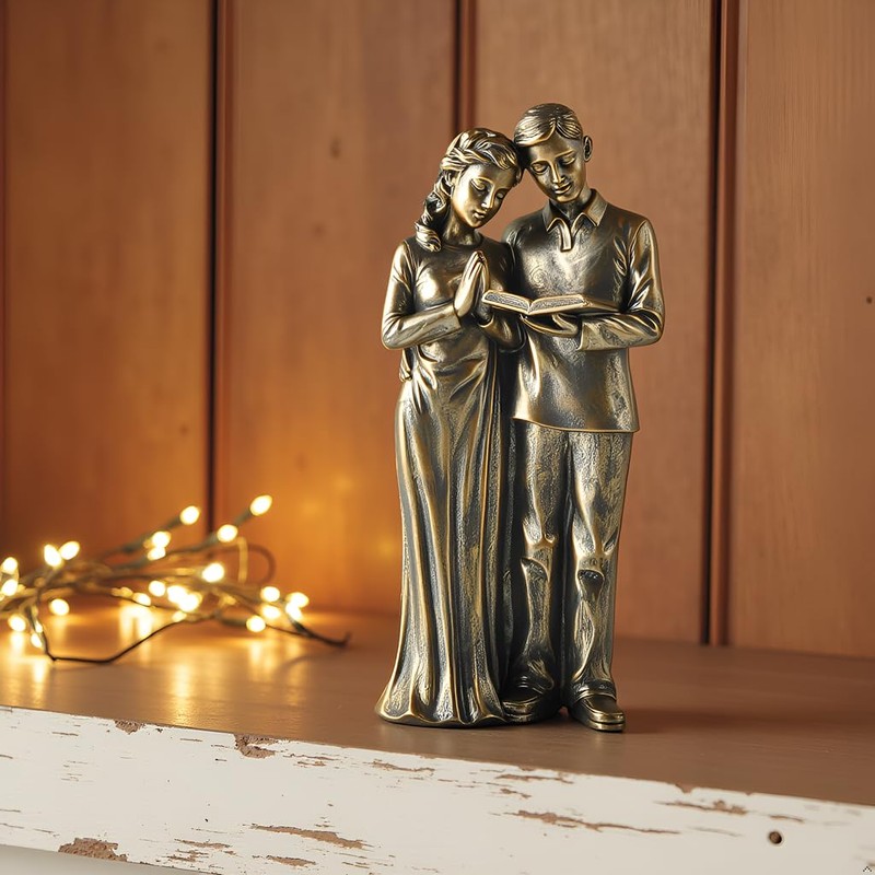 JFSM INC. Praying Husband and Wife Figurine – 8" Resin