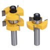 2Pcs Tongue Groove Router Bit T Shape 3 Teeth 2