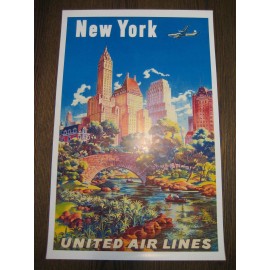 United  Airlines ( NEW YORK ) 11" x 17" Collector's Travel Poster