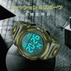 Wristwatch Men's Digital Sports Multifunction LED Display Outdoor Wristwatch, 03-black,
