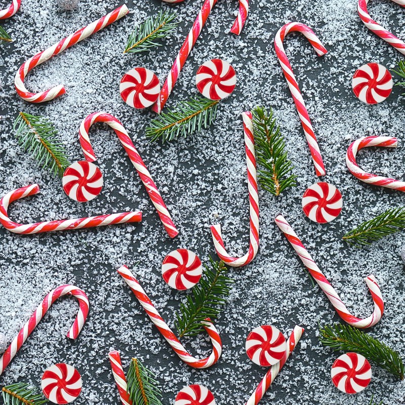 GuassLee 60Pcs Candy Canes Christmas Tree Decorations-Plastic Peppermint Candy Cane