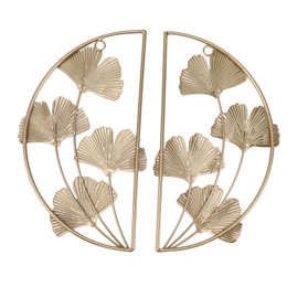Topyond Golden Ginkgo Leaf Wall Hanging Decor Elegant Iron Art Sculpture for Living Room, Office,Gold Leaf Wall Accent for Modern, Boho, and Home Decor