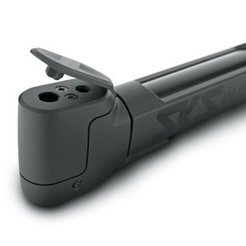 SKS GERMANY INJEX Plus Mini Pump (Bicycle Pump for On the Go, Ergonomic Handle, Switchable Telescopic Function, Space-Saving Attachment, MV Easy Head for All Valves), Black