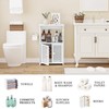 BYFU Bathroom Storage Cabinet, 3-Tier Small Floor Cabinet Freestanding Organizer
