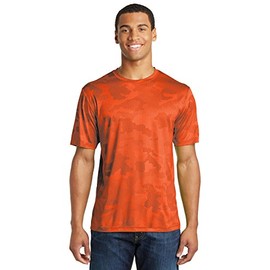 SPORT-TEK CamoHex Tee L Neon Orange
