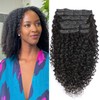 Jreitsere Human Hair Extensions Clip in Natural Black 20 Inch