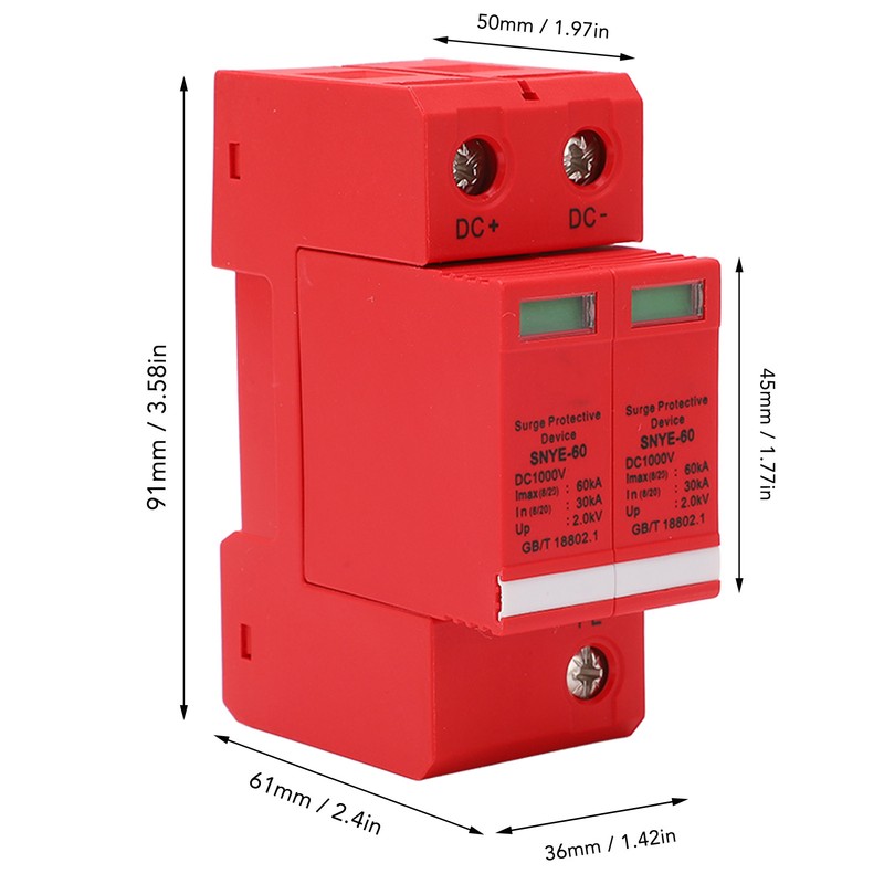 Surge Protective Device Photovoltaic Breaker Protector DC1000V 60KA Distribution Box