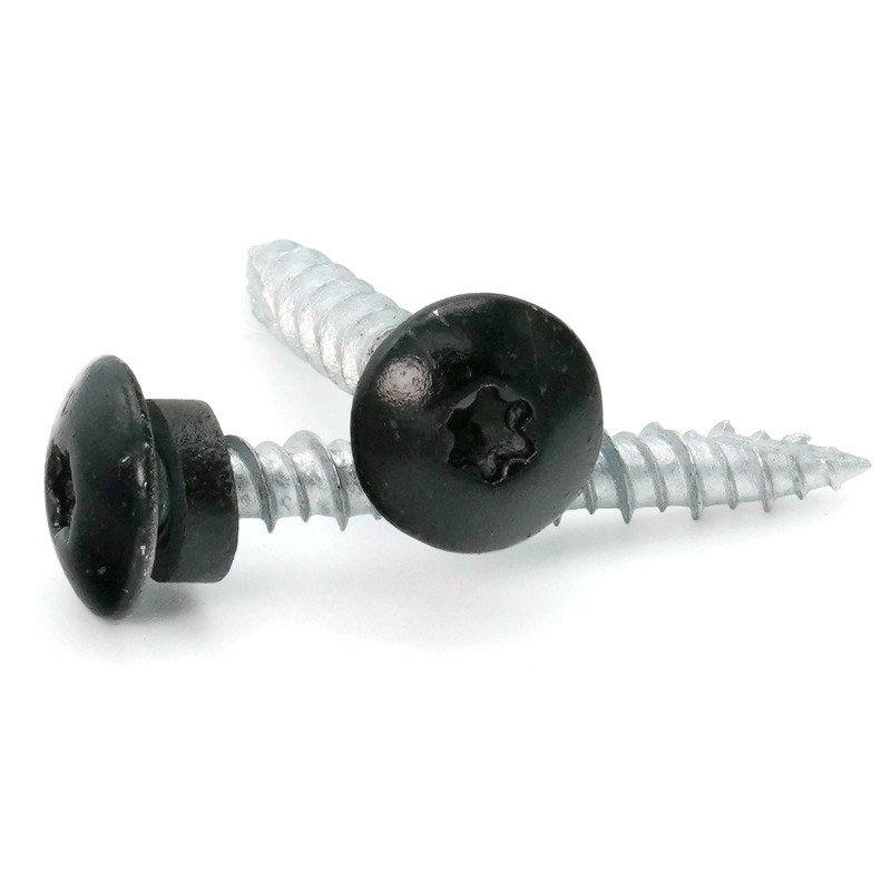 Low Profile Mechanical Galvanized Roofing Screws Black Finish - #10