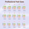 Misssix XBASICTIPS Green French Tip Press On Nails, 150Pcs French