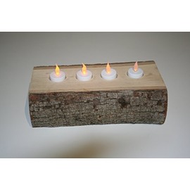 Wilson Basswood Cut Candle Log (12 inch Long x 4 inch high x 5.5-7 inch Wide NO Tea Lights)