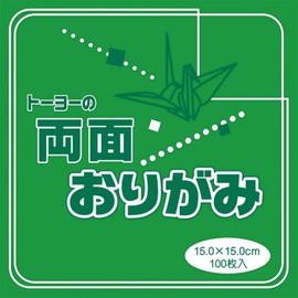 Toyo 062104 Origami Double-Sided Stickers, Single Color, 5.9 inches (15 cm) Square, Green/Yellow-Green, Pack of 100