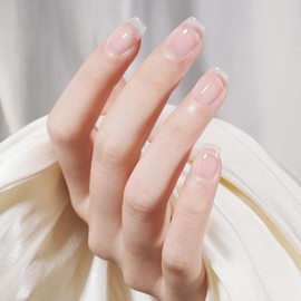 AILLSA Clear Dip Powder - Transparent Crystal French Nail Colors, Build Powder, No Lamp Needed, Easy DIY Home Nail Salon Manicure