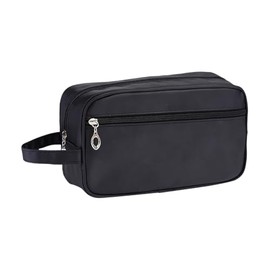 UUYYEO Mens Small Toiletry Bag Travel Shaving Bag Make Up Bag Bathroom Hanging Wash Bag Travelling Makeup Bag Water Resistant Toiletry Bag with Handle for Men Black