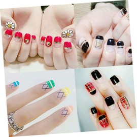 BIUDECO Nail Art Stencils 3 Sets/24pcs Fake Nails French Tip Quick and Easy Application Portable for Travel