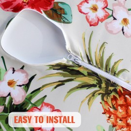 Honellaty - Mantel redondo hawaiano tropical para exteriores con agujero para paraguas y cierre, a prueba de derrames, poliéster sin arrugas, para barbacoas de picnic (piña, 60 x 60 pulgadas)