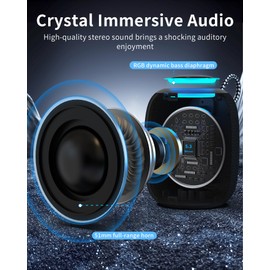 Oraolo Bluetooth Speaker, IPX7 Waterproof Portable Bluetooth Speaker with 15W Immersive Audio, 30H Playtime, LED Light, Bluetooth 5.3, Support TWS, Wireless Speakers for Outdoor Camping Home